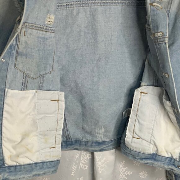 CI Sono Womens Distressed Denim Jean Jacket Size Medium - Picture 14 of 14
